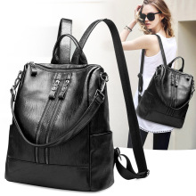 Fashion Women Black PU Leather Backpack