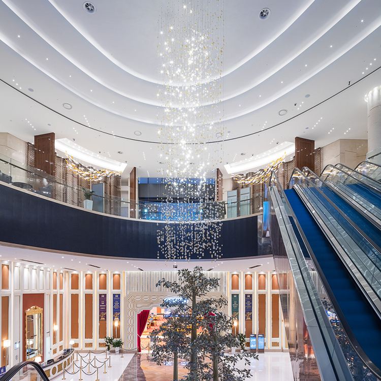 Long luxury shopping mall contemporary chandelier