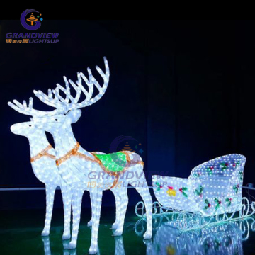 Large 3D LED Lighted Reindeer for Christmas Street Decorations