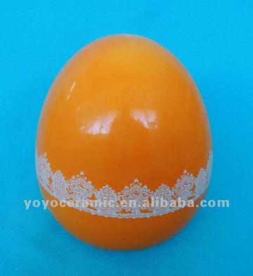 orange decorated porcelain easter eggs painted ostrich eggs