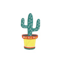 Embroidered cactus succulent plant hot cloth paste fashion