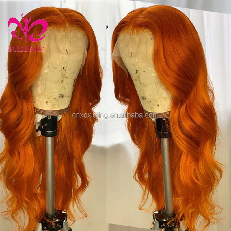 New design Body wave lace frontal wig REINE ombre color body wave hair lace front wig with baby hair double drawn human hair wig