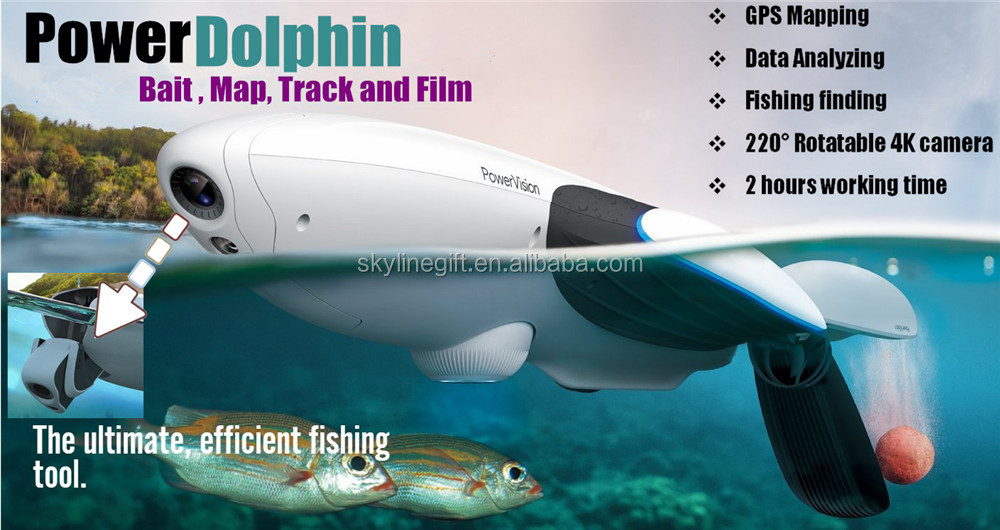 Bait drop mapping, track and film waterproof drone PowerDolphin waterproof robot drone