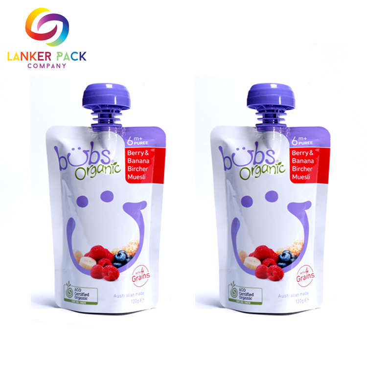 Food Grade Organic Baby Food Pouches With Spout