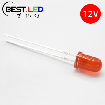 5 мм светодиод красный 12 В 20 мА встроенный резистор