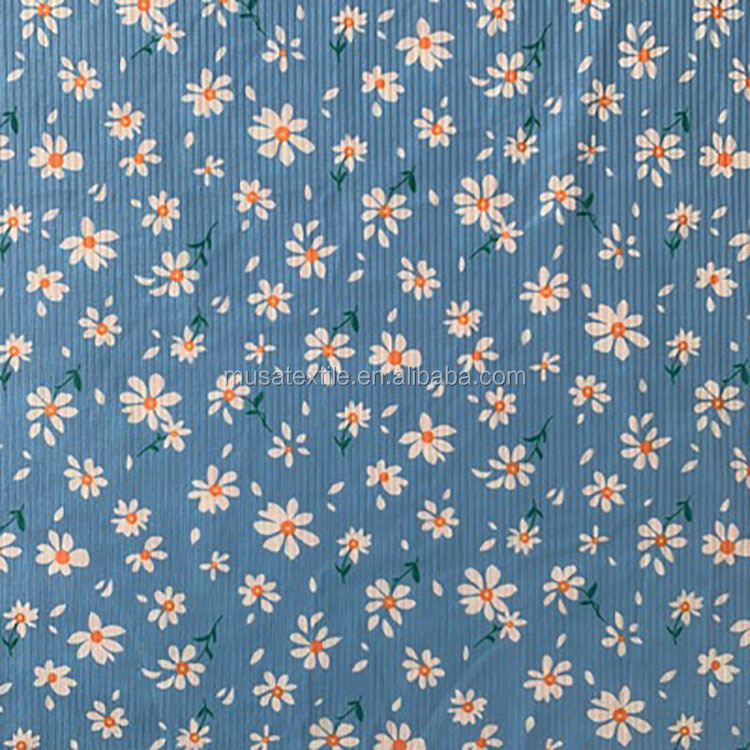 Custom and Design rib knit fabric polyester fabric Digital print fabric