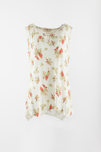 Printed Rayon T shirt with sleeveless