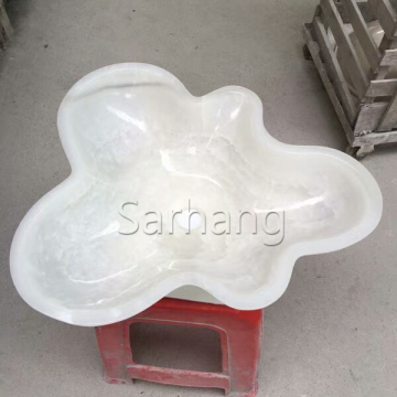 Flower shape vessel bathroom onyx sink stone wash basin