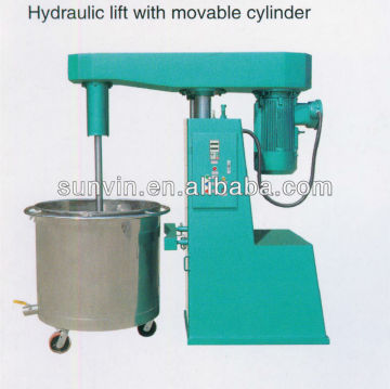 dispersion mixer, variable speed mixer, high speed dispersion mixer, hydraulic lift with removal container F1-7.5