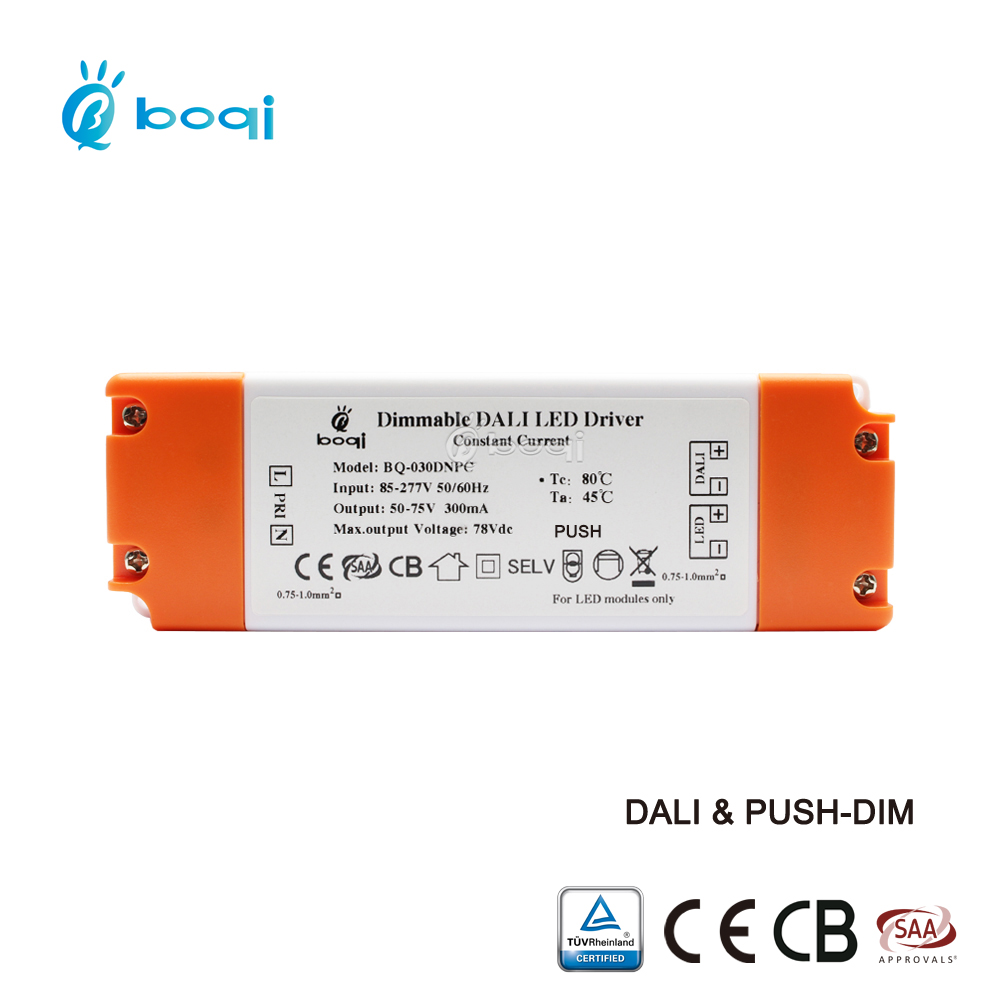 Shenzhen IP20 dimmable 300mA push DALI led driver 24w With CE CB SAA