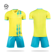 Hot Selling Soccer Jersey Yellow and Green Sublimation Football Jersey and Shorts Quick Dry Football Jersey Training Uniform