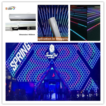 DMX RGB color digital tube outdoor facade lighting