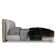 grey fabric cheap leather nordic bed king size