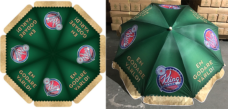 Promotional Custom Design Logo Printing Sun Garden Parasol Patio Base Sea Outdoor Beach Umbrella For Advertising