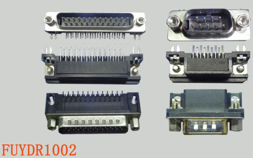 25 Pin Plug Right Angle Pcb Male D-sub Connector With Jack Screws And Board Lock