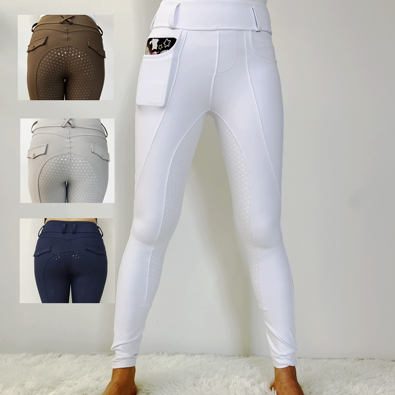 Leggings de montar en asiento completo mujeres ecuestres