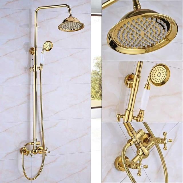 Banheiro Brass Golden Arcaize Set Torneira de Chuveiro Antigo