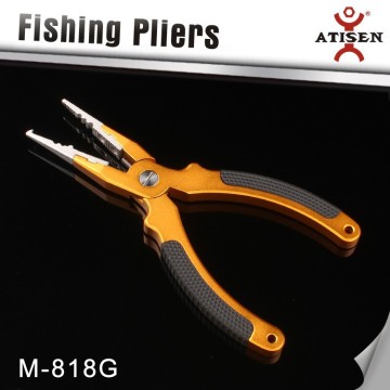 Golden Aluminum Alloy Fishing Pliers with soft rubber handle