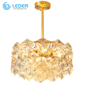 Lustre de plafond suspendu en verre LEDER