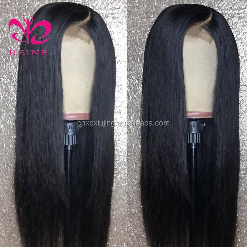 REINE   4x4 Lace Closure Wig Straight Human Hair Wigs 28",30" Pre Plucked  Remy double drawn human hair wigs