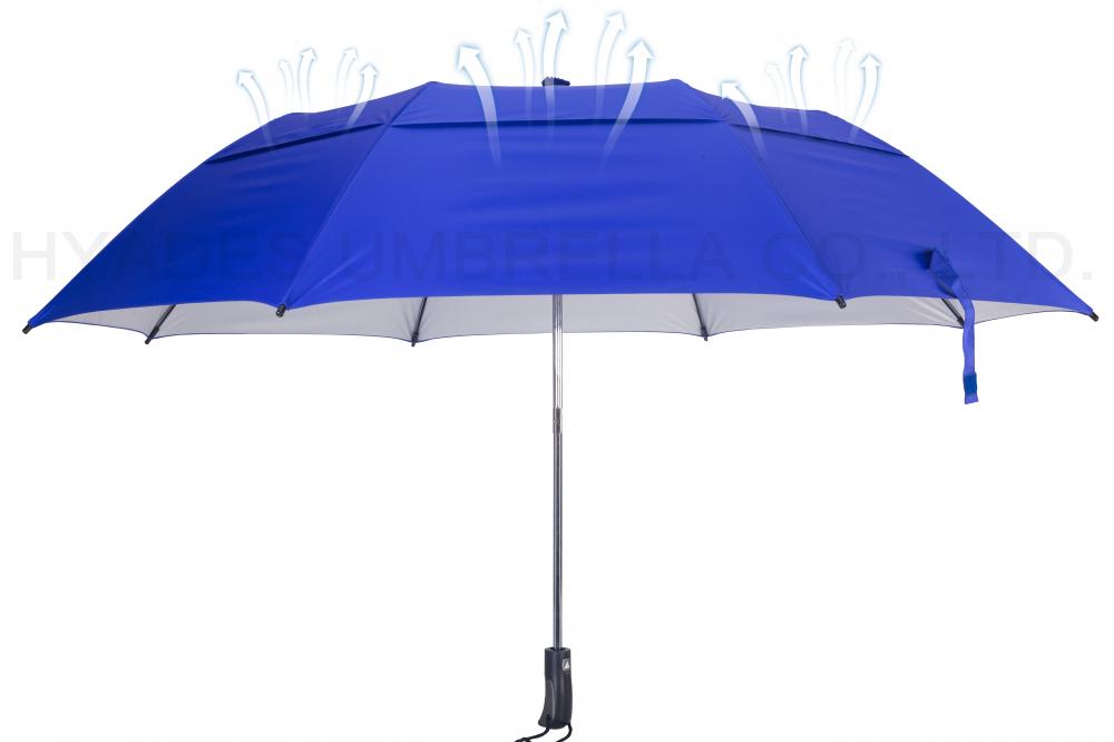 Grand parapluie de golf pliant à double couche ventilé