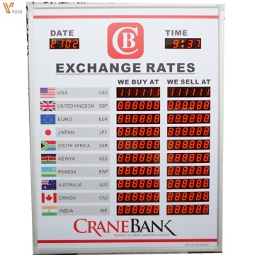 Outdoor Digital Display LED Foreign Currency Exchange Rate Board