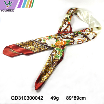 FLOWER PRINTING  SATIN SCARF