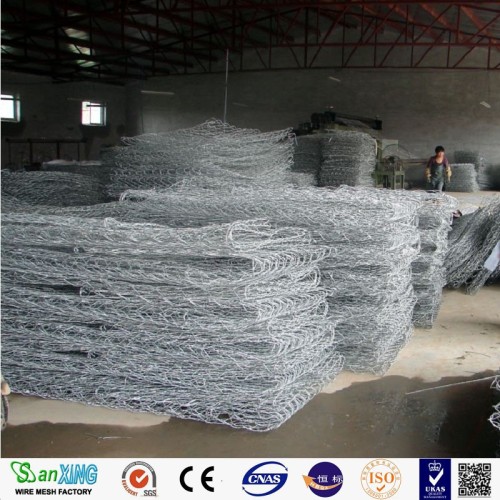 Deslizamento de terra Prevenção de PVC revestido de 8cm x 10cm Hole Gabion Mesh