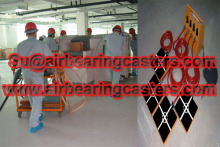 Air casters load moving equipment are powered pneumatically with compressed air