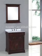 Corner bathroom vanity unit with marble top