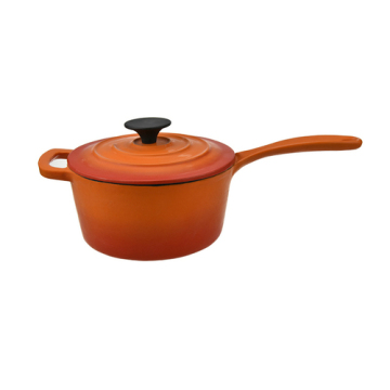 Orange Enamel Cast Iron Sauce Pan