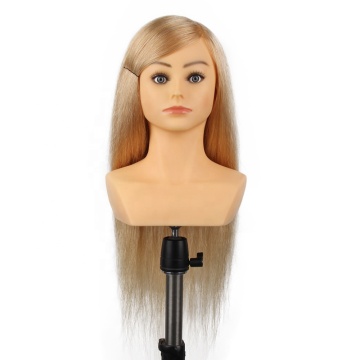 human hair practice head blond,100% hand insert practice hair doll head