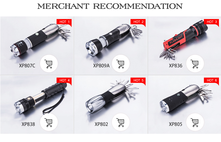 Wholesale High Power Hand Handle Led Flashlight With Hammer