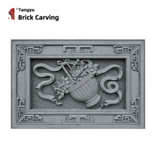 Flower basket relief brick mural