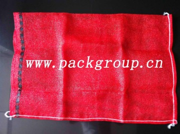 Polymesh bags, onion mesh bag, red color, 52x82cm