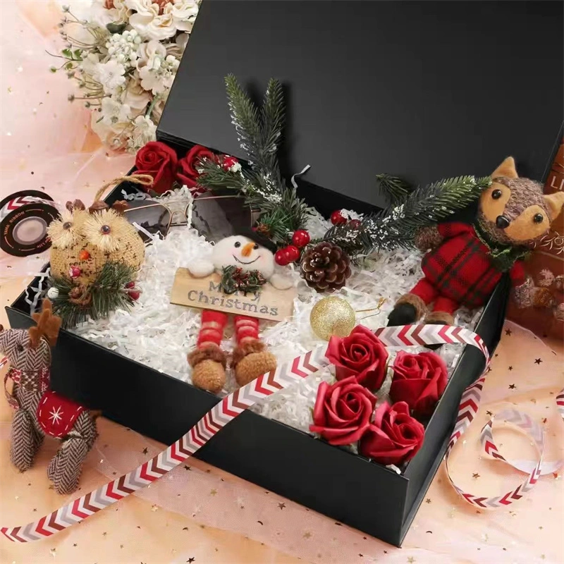 Custom Foldable Rigid Cardboard Cosmetics Clothes Magnetic Paper Gift Packing Box for Watch Wedding Party Christmas Festival Gift Packaging Box with Rope