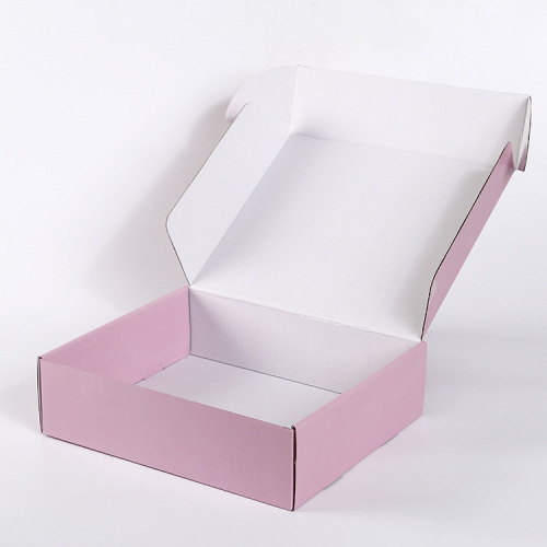 Embalaje de ropa personalizada Cajas de cartón de correo de rosa fuerte