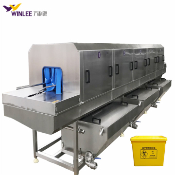 Tunnel Washer for Medical Waste Container Cleaning