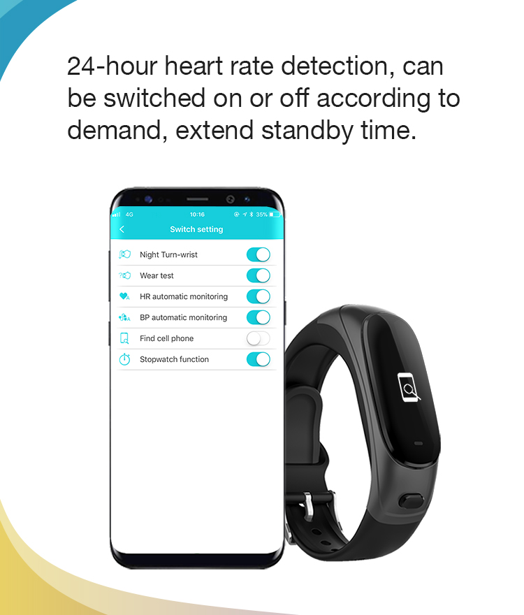 high-tech call mute / refuse heart rate blood pressure Ear Band V08 smart bracelet