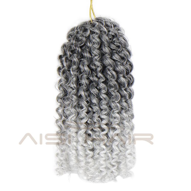 Aisi Hair Ombre Grey Blonde Purple Brown Synthetic Marly Braiding Hair Extensions Afro Curly Crochet Hair Braids for Women