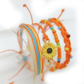 Pulsera de cuerda trenzada Pulsera resistente al agua Pulsera surfista oceánica Abalorios Boho Mujeres Girasol Encanto