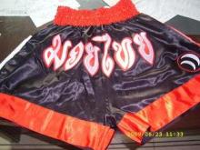 Black Satin Muay Thai Custom Boxing Shorts / MMA Fight Shor