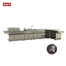 Outdoor Kitchen Island Stainless Steel BBQ Grills Kitchen Cabinets