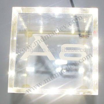 crystal led acrylic sign cube box display, new design plexi led sign display cube box