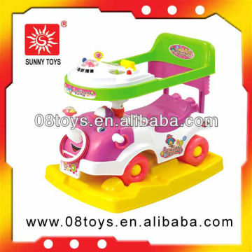 Vocal and safety baby ride on car