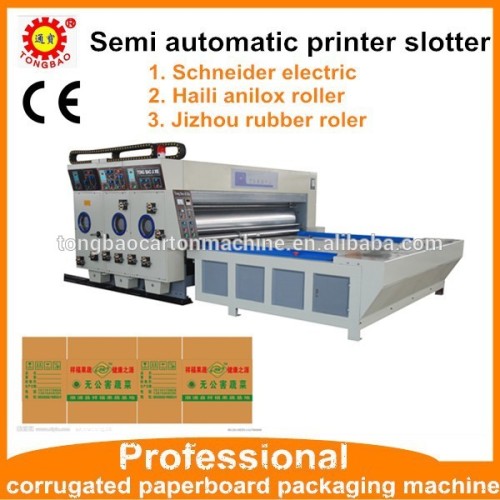TB 480 Semi automatic 2 color printing slotting carton machine For corrugated cardboard