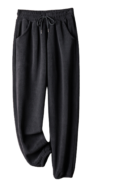 Loose Fleece Pants With Elastic Waist