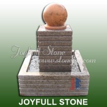 Granite Fountain with rolling marble sphere