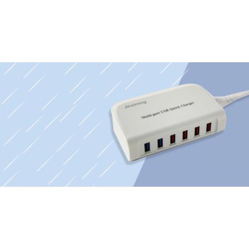 Compact 6-port wall charger