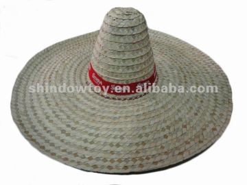 Sombrero straw hat,Fashion Mexican natural straw hat,Promotion sombrero hat with colorful bands
